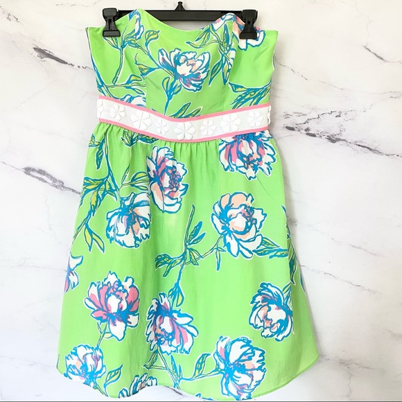 Lilly Pulitzer Langley Dress Strapless Tossed Print Size 4 48322 - Picture 2 of 9